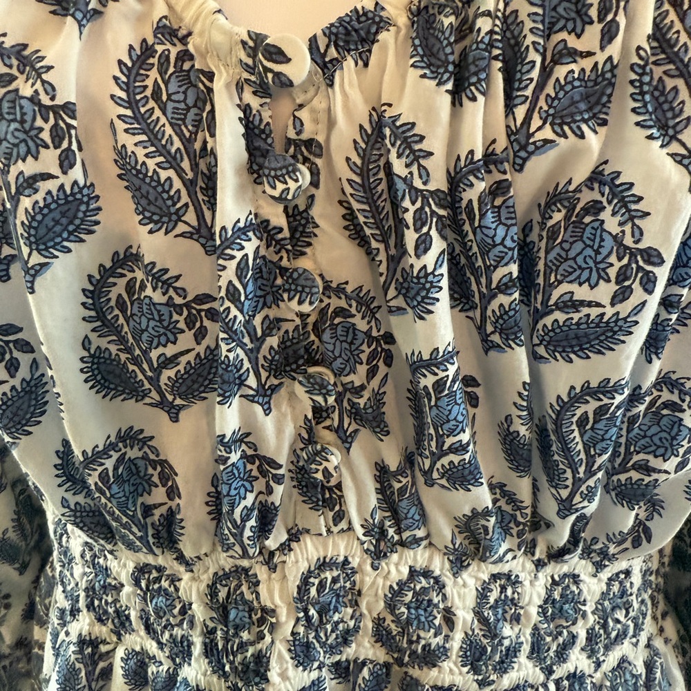J. Crew V-Neck Mini Dress in Bouquet Block Print Size L - Picture 5 of 8
